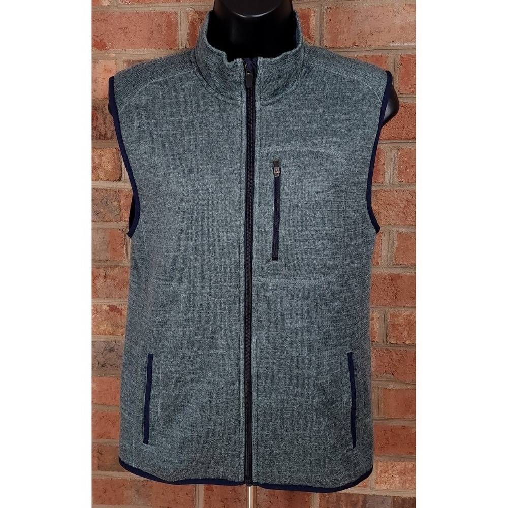 Johnnie-O Full Zip Lined Womens 12 Green Gray Vest Jacket